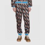 Gucci Men GG The North Face x Gucci Jogging Pants Logo Print Black Technical Jersey - Image 11
