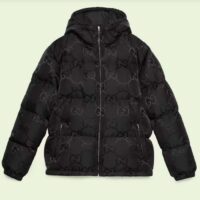 Gucci Men Jumbo GG Canvas Down Jacket Black Jumbo GG Nylon Canvas (6)