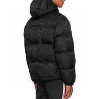 Gucci Men Jumbo GG Canvas Down Jacket Black Jumbo GG Nylon Canvas (6)