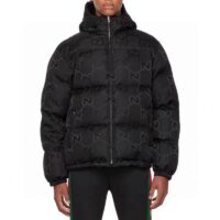 Gucci Men Jumbo GG Canvas Down Jacket Black Jumbo GG Nylon Canvas (6)