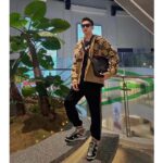 Gucci Men Maxi GG Wool Jersey Jacket Beige Black Polyamide Polyester - Image 10