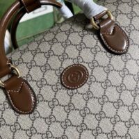 Gucci Unisex Duffle Bag Interlocking G Beige Ebony GG Supreme Canvas Leather (1)