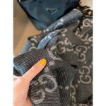 Gucci Unisex GG Cashmere Jacquard Scarf Blue Beige GG Cashmere Jacquard - Image 8