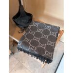 Gucci Unisex GG Cashmere Jacquard Scarf Blue Beige GG Cashmere Jacquard - Image 3