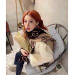 Gucci Unisex GG Jacquard Wool Silk Scarf Brown Beige GG Jacquard Wool Silk – Image 7