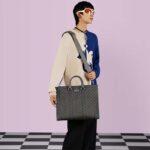 Gucci Unisex GG Ophidia Large Tote Bag Grey Black GG Supreme Canvas – Bild 12
