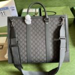 Gucci Unisex GG Ophidia Large Tote Bag Grey Black GG Supreme Canvas – Bild 3
