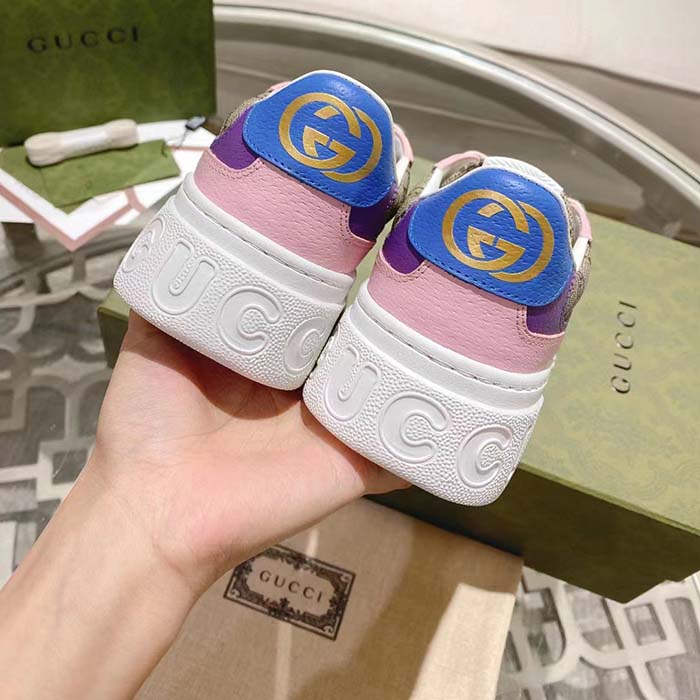 Gucci Unisex GG Sneaker Beige Ebony GG Supreme Canvas Mid Heel 5.6 Cm Heel (2)
