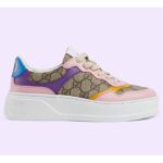 Gucci Unisex GG Sneaker Beige Ebenholts GG Supreme Canvas Mellanhäl 5,6 cm Klack