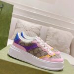 Gucci Unisex GG Sneaker Beige Ebony GG Supreme Canvas Mid Heel 5.6 Cm Heel - Bild 2