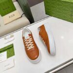 Gucci Unisex GG Sneaker Interlocking G Brown Perforated Leather Rubber Mid 5.6 Cm Heel - Imagen 4