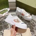 Gucci Unisex GG Sneaker White Leather Mid Heel Interlocking G 5.6 Cm Heel – Image 6