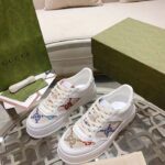 Gucci Unisex GG Sneaker White Leather Mid Heel Interlocking G 5.6 Cm Heel – Image 5