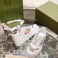 Gucci Unisex GG Sneaker White Leather Mid heel Interlocking G 5.6 Cm Heel (10)