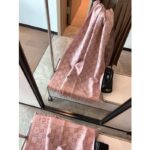 Gucci Unisex GG Wool Scarf Beige Mini GG Lilac Tassel Detail – Image 3