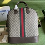Gucci Unisex Savoy Small Bowling Tote Beige Ebony GG Supreme Canvas Double G – Image 3