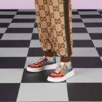 Gucci Unisex Sneaker Beige Blue GG Supreme Canvas Interlocking G 5.6 Cm Heel - Image 11