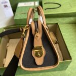 Gucci Unsiex GG Bauletto Small Top Handle Bag Black Original GG Canvas - immagine 4