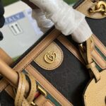 Gucci Unsiex GG Bauletto Small Top Handle Bag Black Original GG Canvas - immagine 7