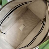 Gucci Unsiex GG Bauletto Small Top Handle Bag Black White Original GG Canvas (1)