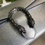 Gucci Women Dionysus Small Shoulder Bag Silver Lamé Leather Tiger Head - Image 8