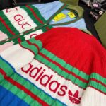 Gucci Women GG Adidas x Gucci Wool Sweater Blue Orange Cable Stitch Crewneck – Bild 10