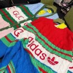 Gucci Women GG Adidas x Gucci Wool Sweater Blue Orange Cable Stitch Crewneck – Bild 9