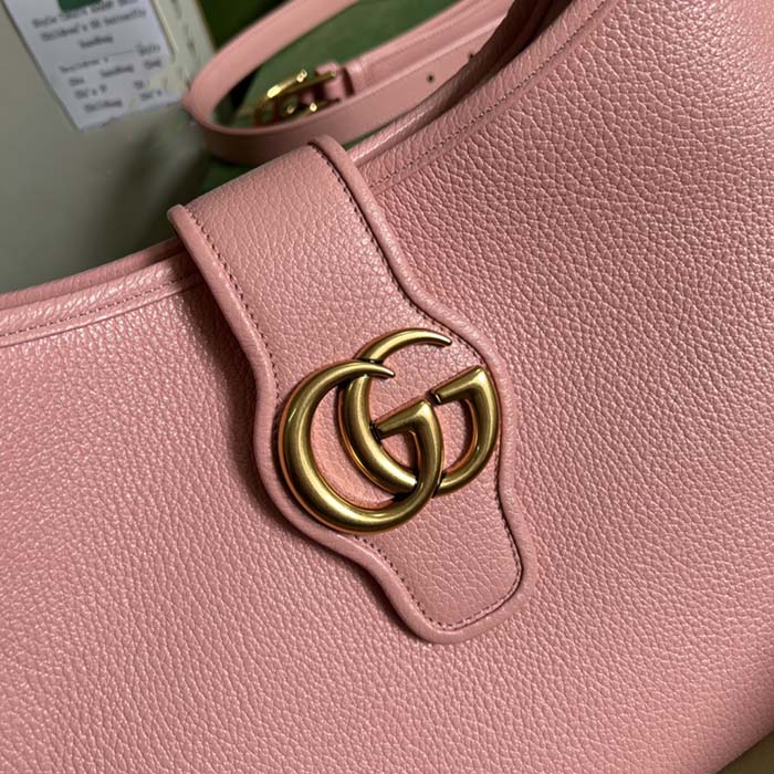 Gucci Women GG Aphrodite Medium Shoulder Bag Light Pink Soft Leather (10)