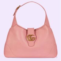 Gucci Women GG Aphrodite Medium Shoulder Bag Light Pink Soft Leather (4)