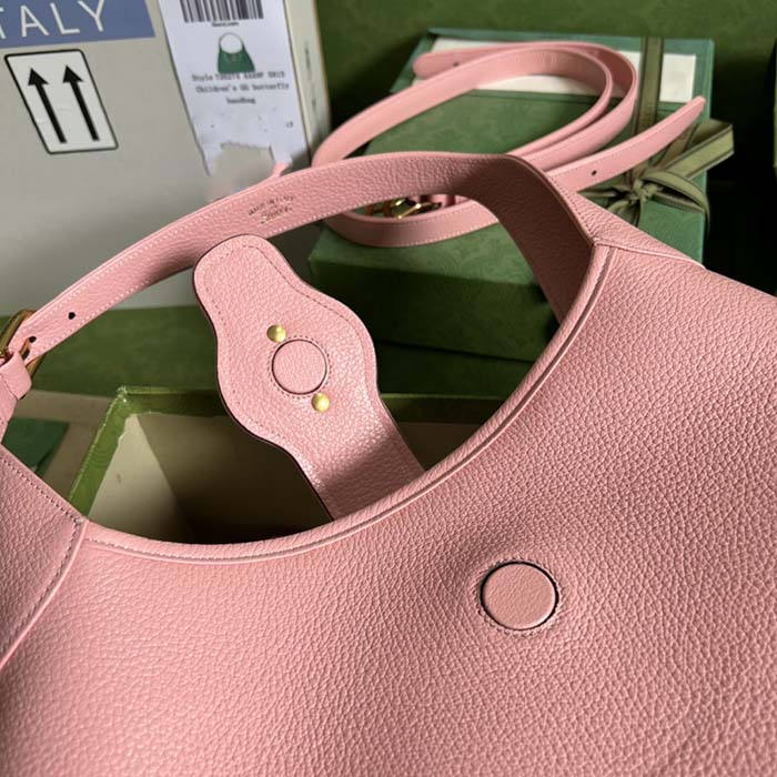 Gucci Women GG Aphrodite Medium Shoulder Bag Light Pink Soft Leather (8)