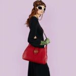 Gucci Women GG Aphrodite Medium Shoulder Bag Red Soft Leather Double G - Imagen 11