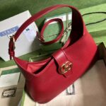Gucci Women GG Aphrodite Medium Shoulder Bag Red Soft Leather Double G - Imagen 3