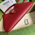Gucci Women GG Aphrodite Medium Shoulder Bag Red Soft Leather Double G - Imagen 5