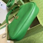Gucci Women GG Aphrodite Small Shoulder Bag Green Soft Leather Double G - Image 5