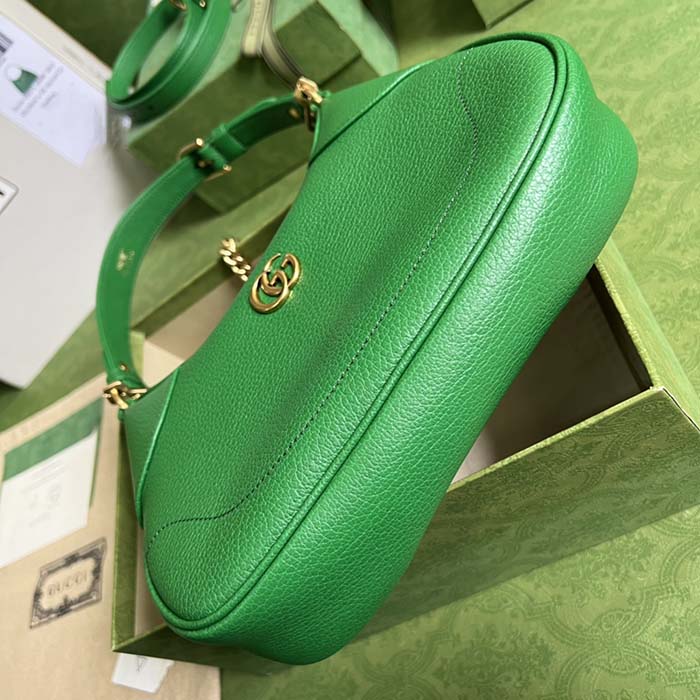 Gucci Women GG Aphrodite Small Shoulder Bag Green Soft Leather Double G (11)