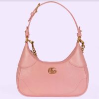 Gucci Women GG Aphrodite Small Shoulder Bag Light Pink Soft Leather Double G