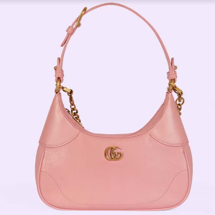 Gucci Women GG Aphrodite Small Shoulder Bag Light Pink Soft Leather Double G