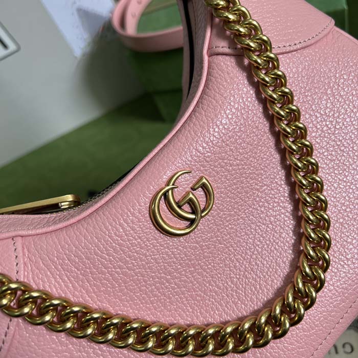 Gucci Women GG Aphrodite Small Shoulder Bag Light Pink Soft Leather Double G (3)