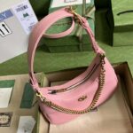 Gucci Women GG Aphrodite Small Shoulder Bag Light Pink Soft Leather Double G - Image 3