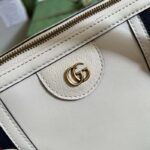 Gucci Unisex GG Bauletto Medium Top Handle Bag White Leather Double G - Image 9