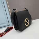 Gucci Women GG Blondie Medium Bag Black Leather Round Interlocking G - Bild 3