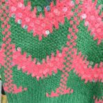 Gucci Women GG Chevron Wool Sequin Sweater Crewneck Mohair Polyamide Puffed Sleeves - Imagen 6