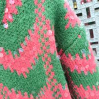 Gucci Women GG Chevron Wool Sequin Sweater Crewneck Mohair Polyamide Puffed Sleeves (3)