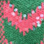 Gucci Women GG Chevron Wool Sequin Sweater Crewneck Mohair Polyamide Puffed Sleeves - Imagen 9