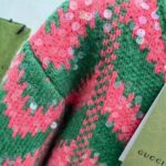 Gucci Women GG Chevron Wool Sequin Sweater Crewneck Mohair Polyamide Puffed Sleeves - Imagen 7