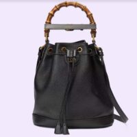 Gucci Women GG Diana Small Bucket Bag Black Leather Double G (1)