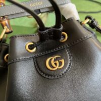 Gucci Women GG Diana Small Bucket Bag Black Leather Double G (1)