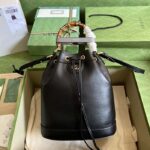 Gucci Women GG Diana Small Bucket Bag Black Leather Double G - Image 5
