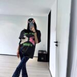 Gucci Women GG HA HA HA Bunny T-Shirt Black Medium Cotton Jersey Crewneck - Image 8