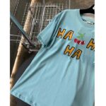 Gucci Women GG HA HA HA Cherry T-Shirt Light Blue Medium Cotton Jersey Crewneck - immagine 10